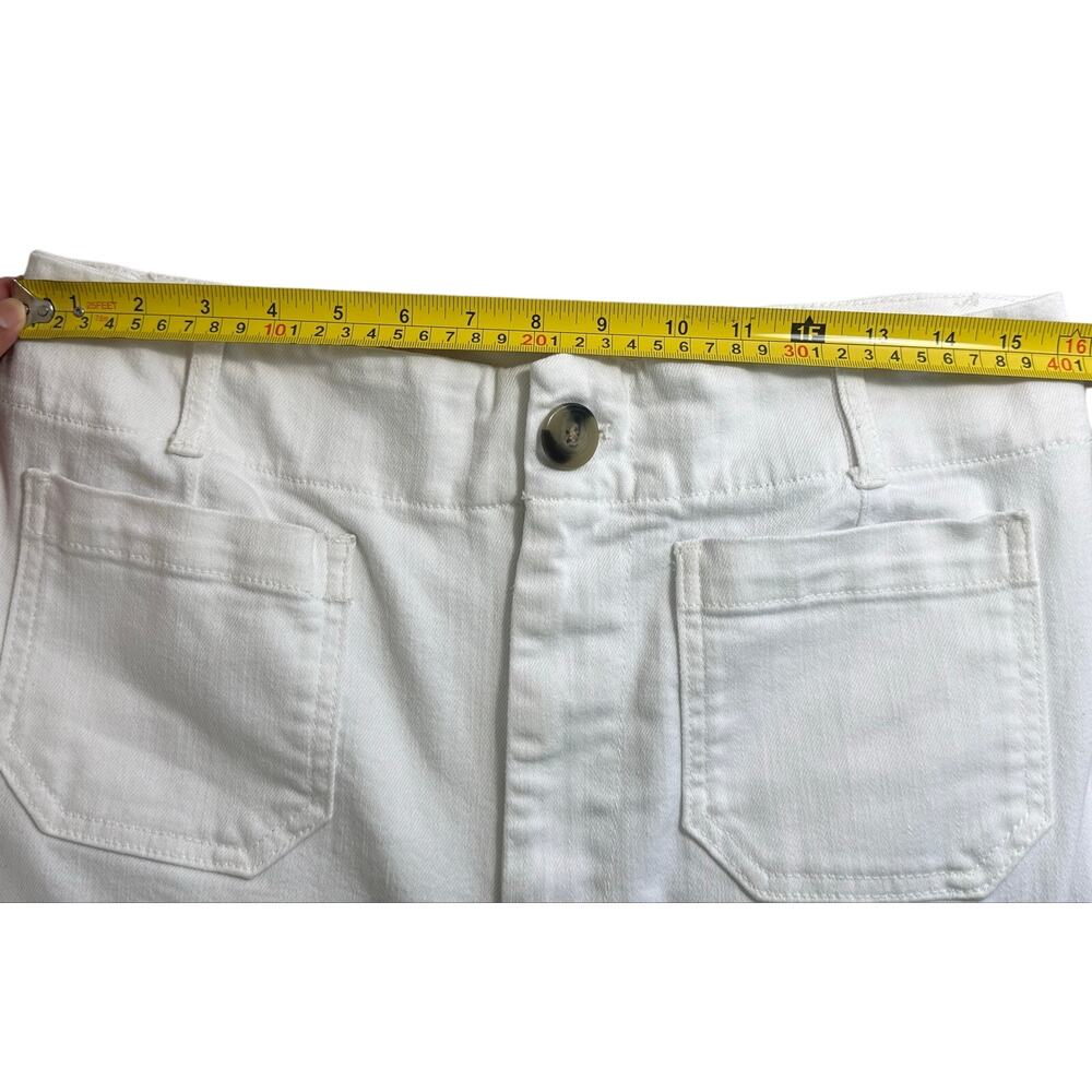 Pilcro Anthropologie The Skipper White Wide Leg Cropped Jeans Size 31 - Picture 12 of 15
